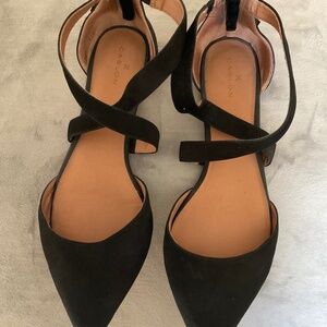 Caslon black suede flats